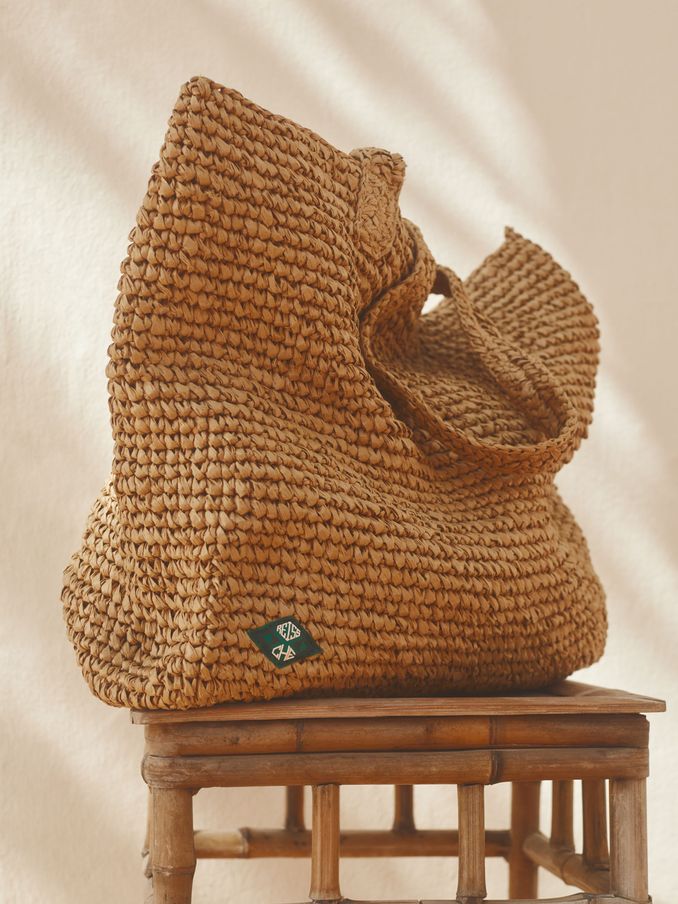 Ravello Natural Ché Raffia Tote Bag (E08983) | CA$167