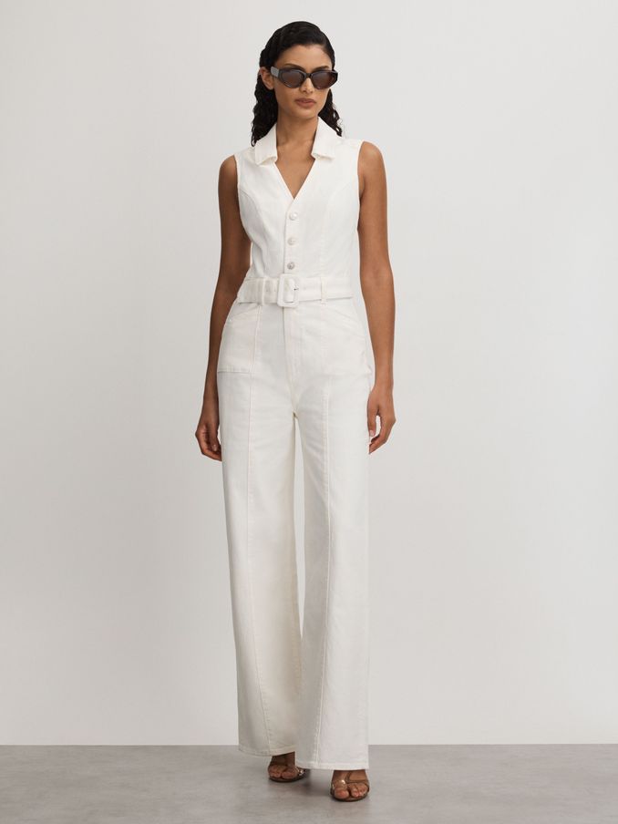 Paige Denim Jumpsuit in Ecru (E11027) | €240