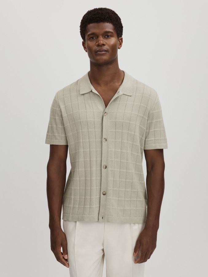 Mendez Sage Paige Cotton-Linen Knitted Check Shirt (E11033) | €180
