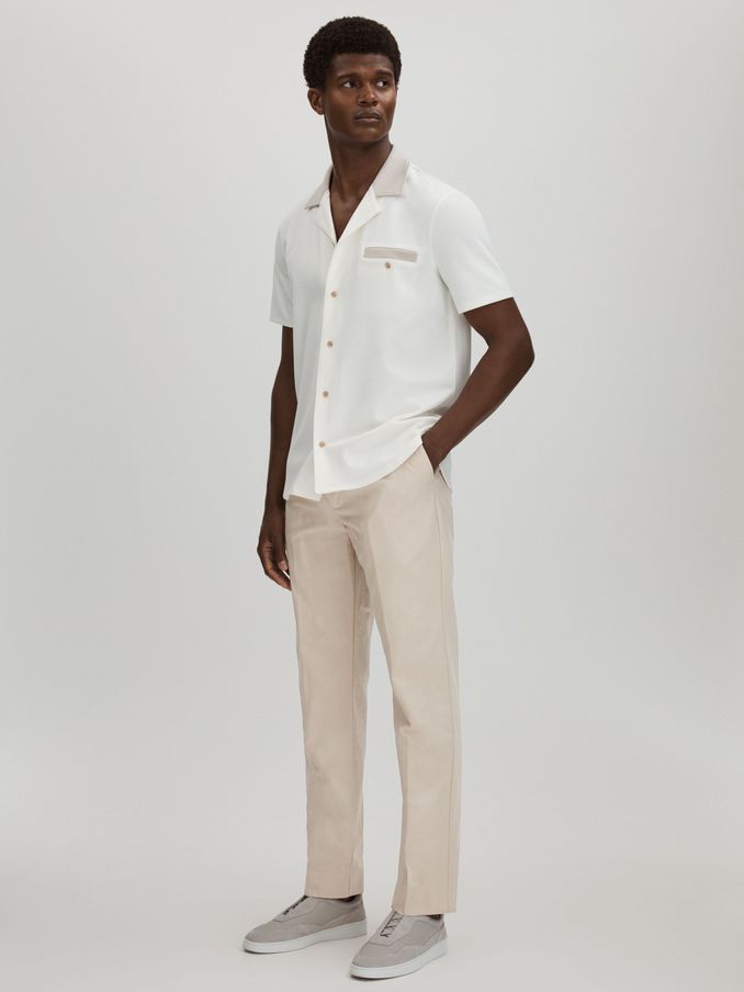 Shultz Light Khaki Paige Cotton-Lyocell Straight Leg Trousers (E11035) | €190