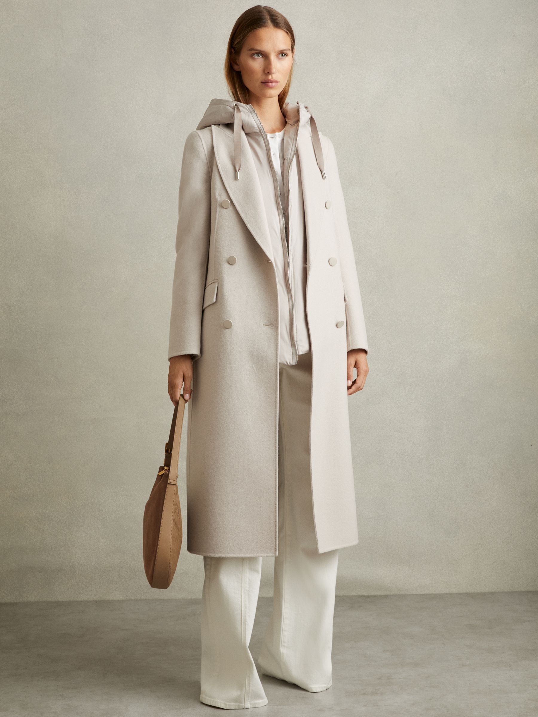 Padded Hooded Gilet in Neutral (E11039) | US$98