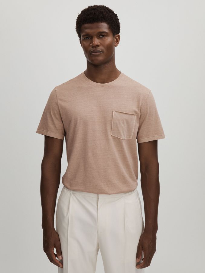 Paige Crew Neck T-Shirt in Light Stone (E11054) | $90