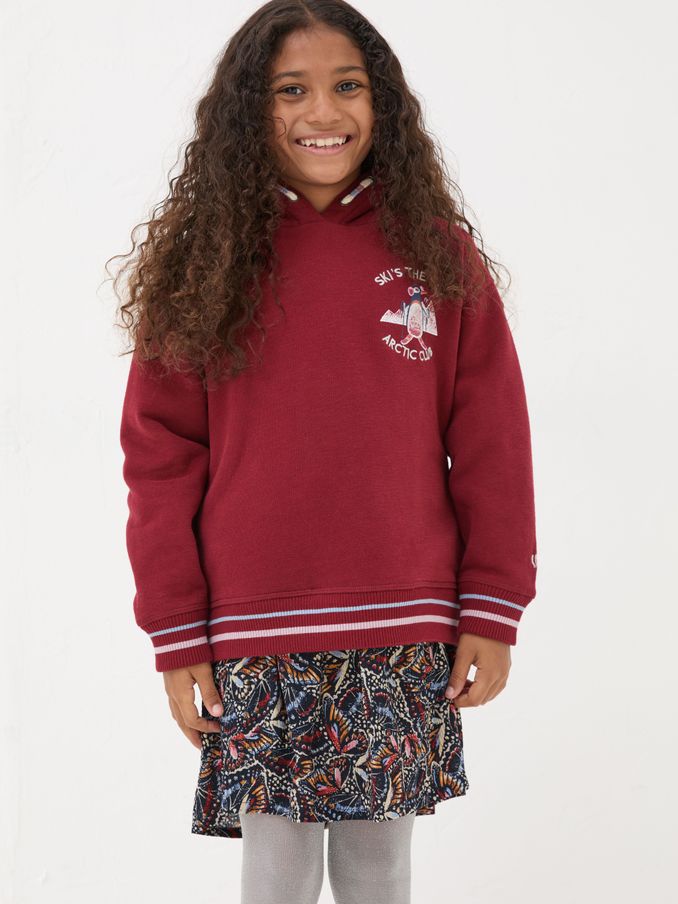 Berry Pink Penguin Popover Hoodie (E11680) | $17