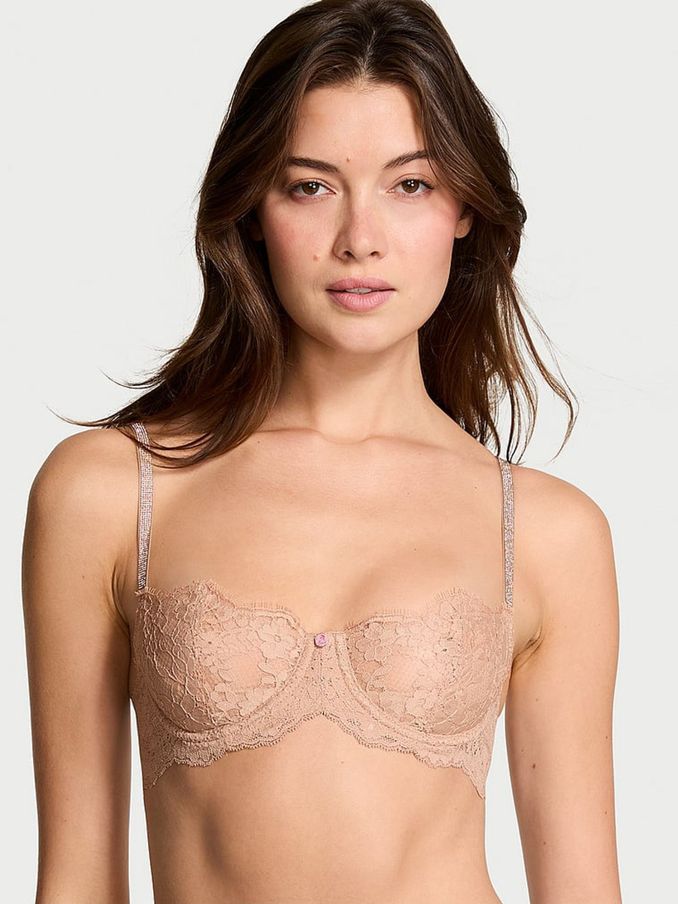Praline Nude Unlined Balcony Twinkle Strap Bra (E14608) | €56