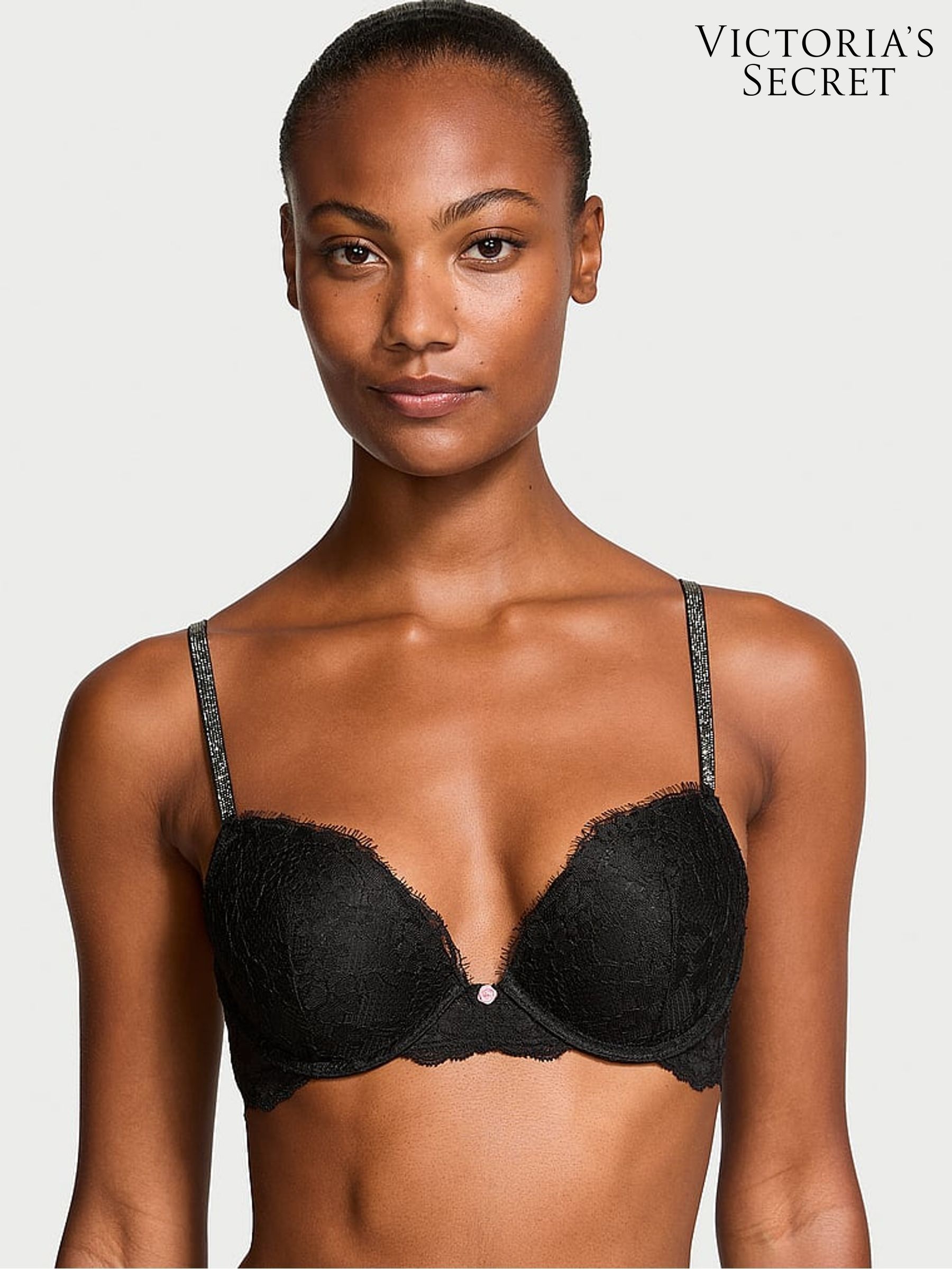 Black Push Up Twinkle Strap Bra (E14612) | €68