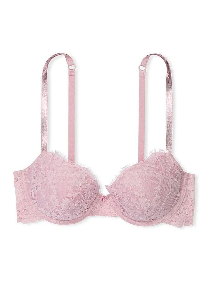 Chalk Rose Pink Lightly Lined Demi Twinkle Strap Bra (E14617) | €68