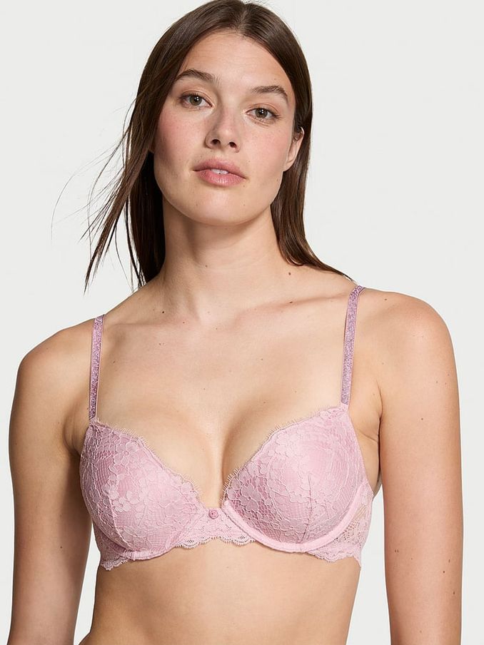 Chalk Rose Pink Push Up Twinkle Strap Bra (E14620) | €68