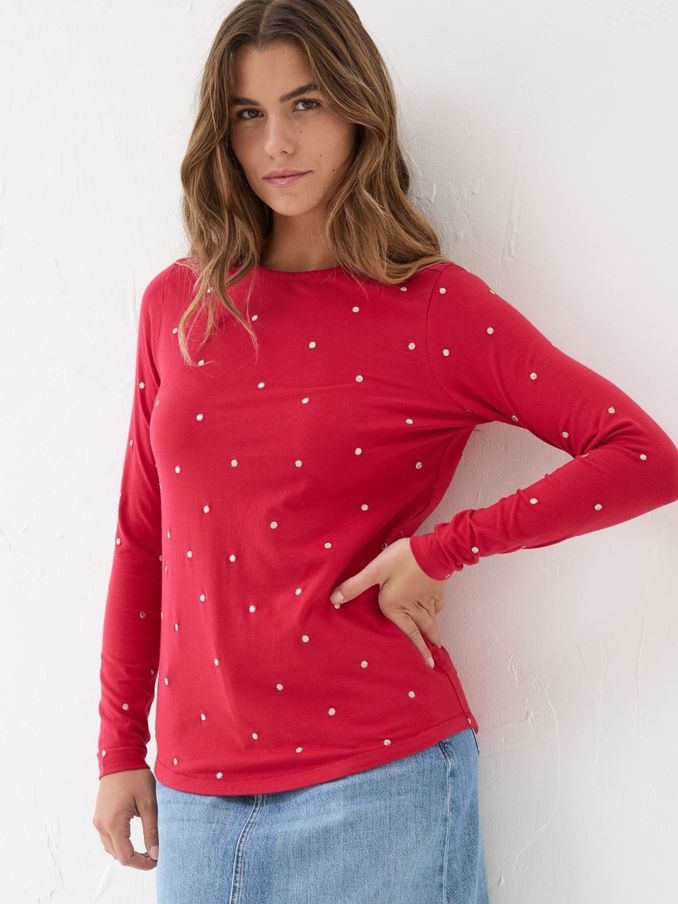 Bree Red Spot T-Shirt (E15246) | $23