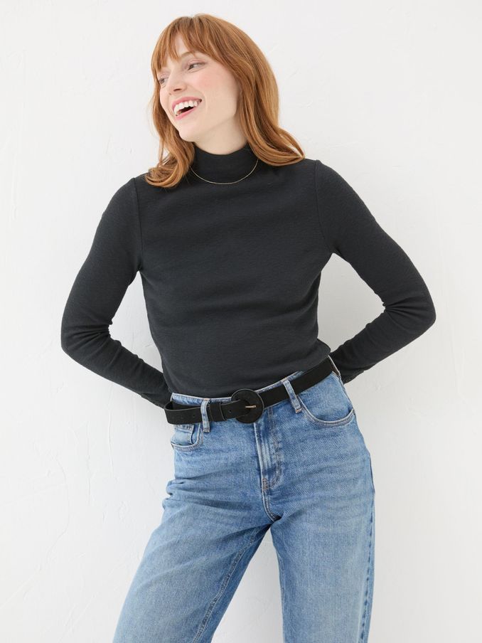 Callie Black High Neck Top (E15248) | $23