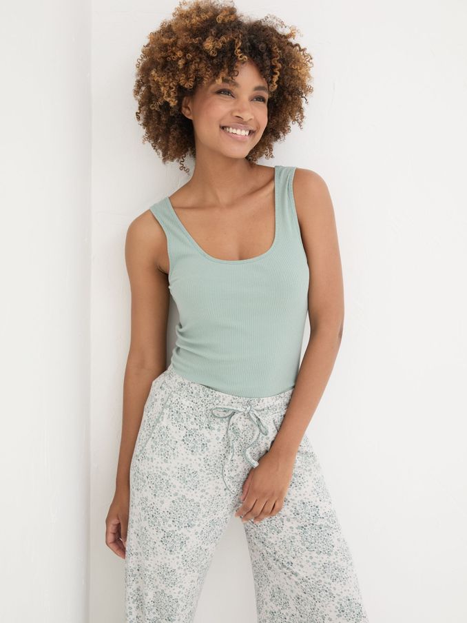 Green Haze Rib Pyjama Top (E15739) | €18