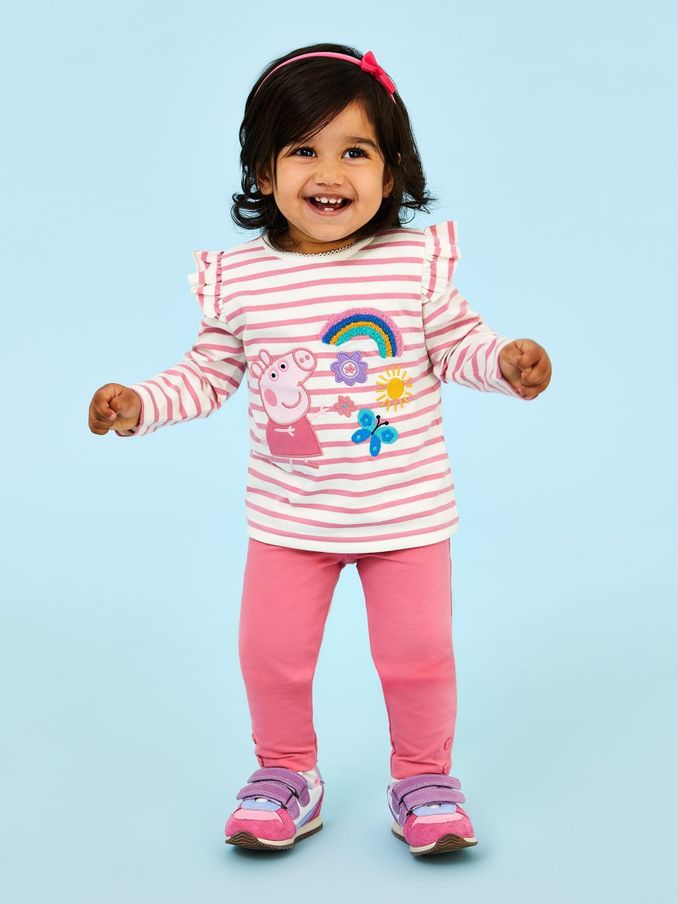 Pink Peppa Pig Appliqué Top & Leggings Set (E16865) | $41