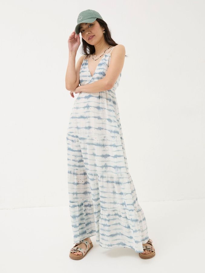 Blue Tie Dye Tammy Beach Maxi Dress (E17775) | $58