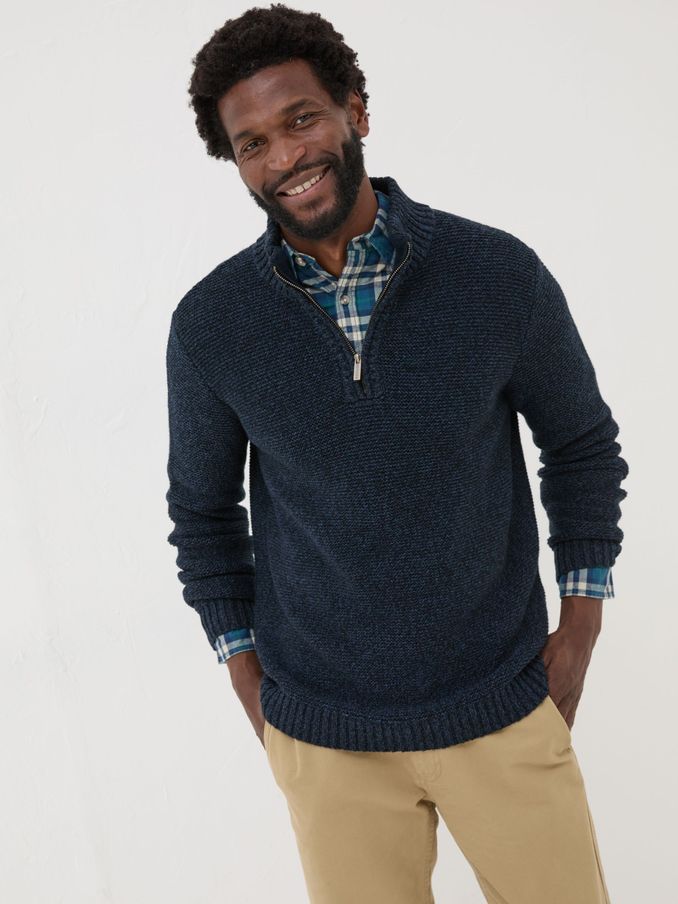 Blue Hove Knitted Half Neck Jumper (E18544) | €52