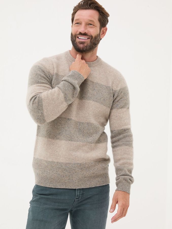 Natural Lambswool Knitted Crew Jumper (E18794) | €46