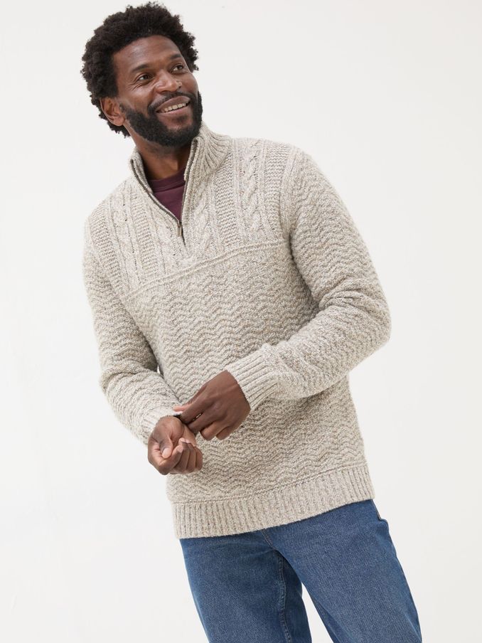 Oatmeal Funtley Half Neck Jumper (E18796) | €52