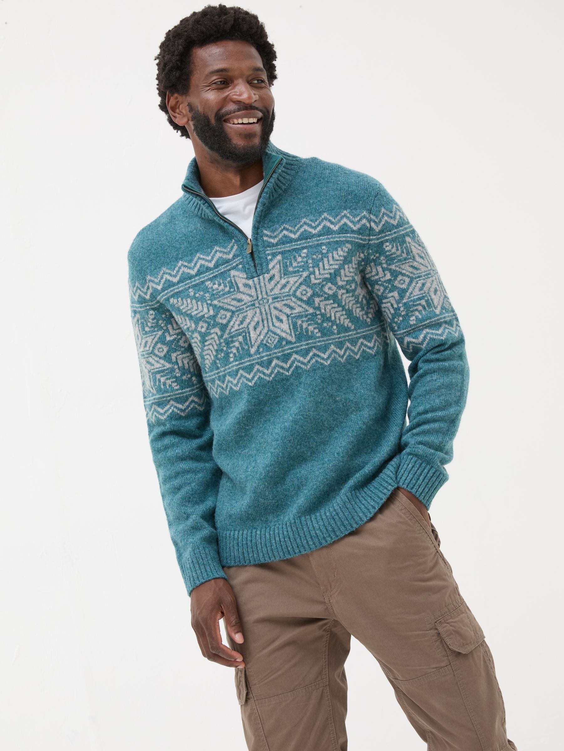 Calder Light Blue Half Neck Jumper (E18797) | $50
