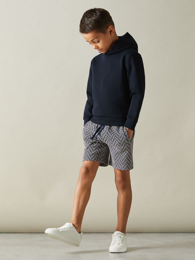 3-9 yrs Zig-Zag Drawstring Waist Shorts in Navy (E19921) | €28