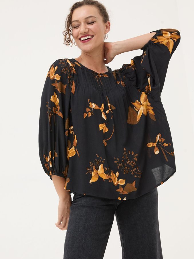 Black Wynn Floral Blouse (E22588) | €26