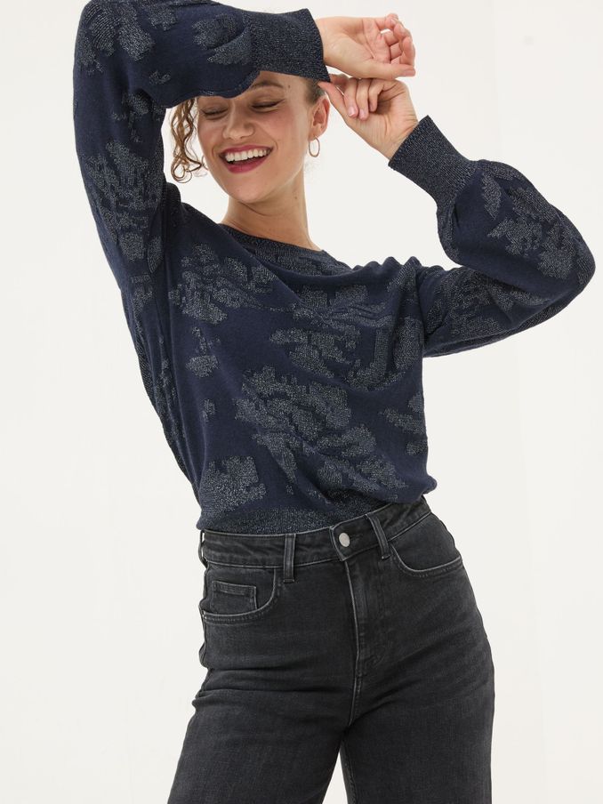 Dark Navy Dark Skies Jacquard Jumper (E22670) | €42