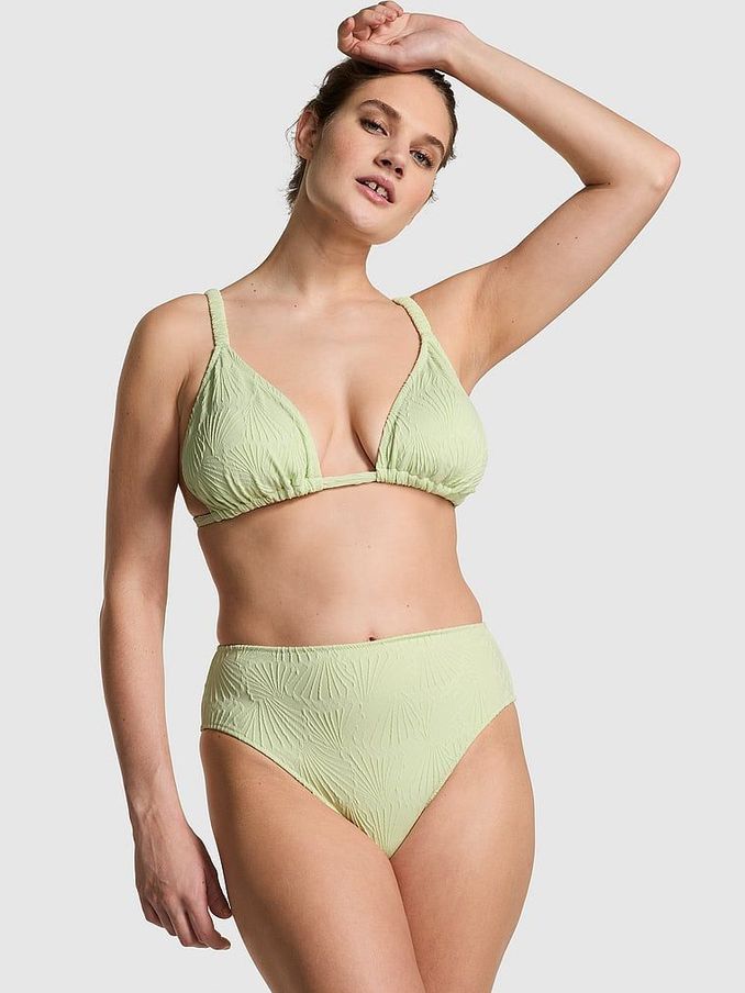 Lime Cream Green High Waisted Swim Bikini Bottom (E22905) | €15