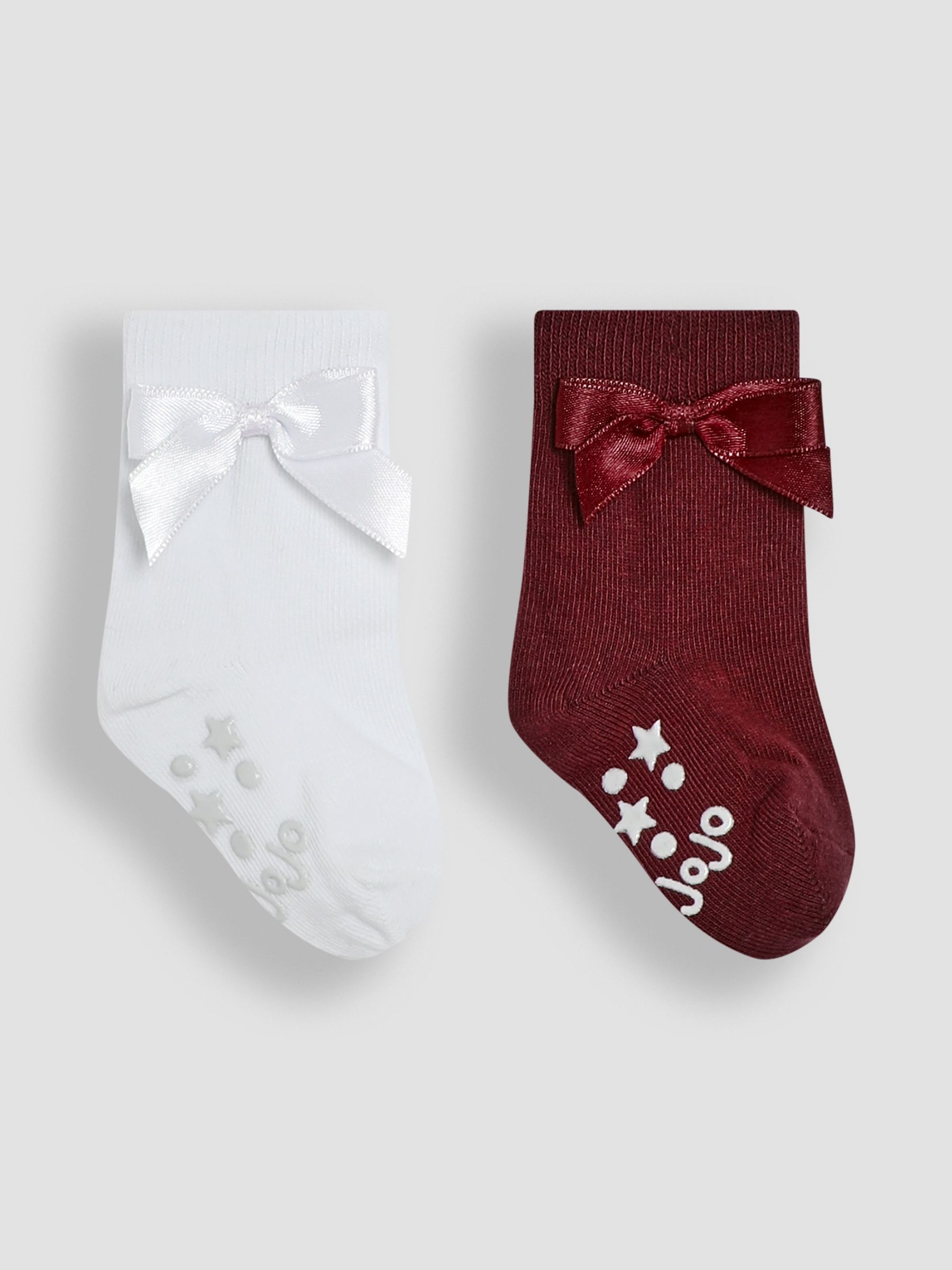 Burgundy 2-Pack Bow Socks (E26012) | $16