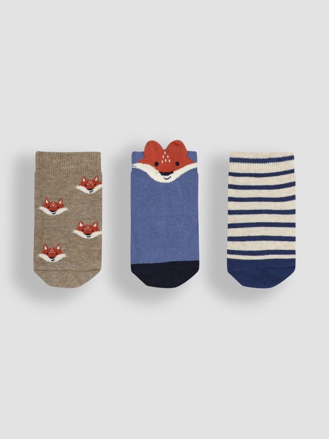 Navy Fox Socks 3 Pack (E26017) | $16