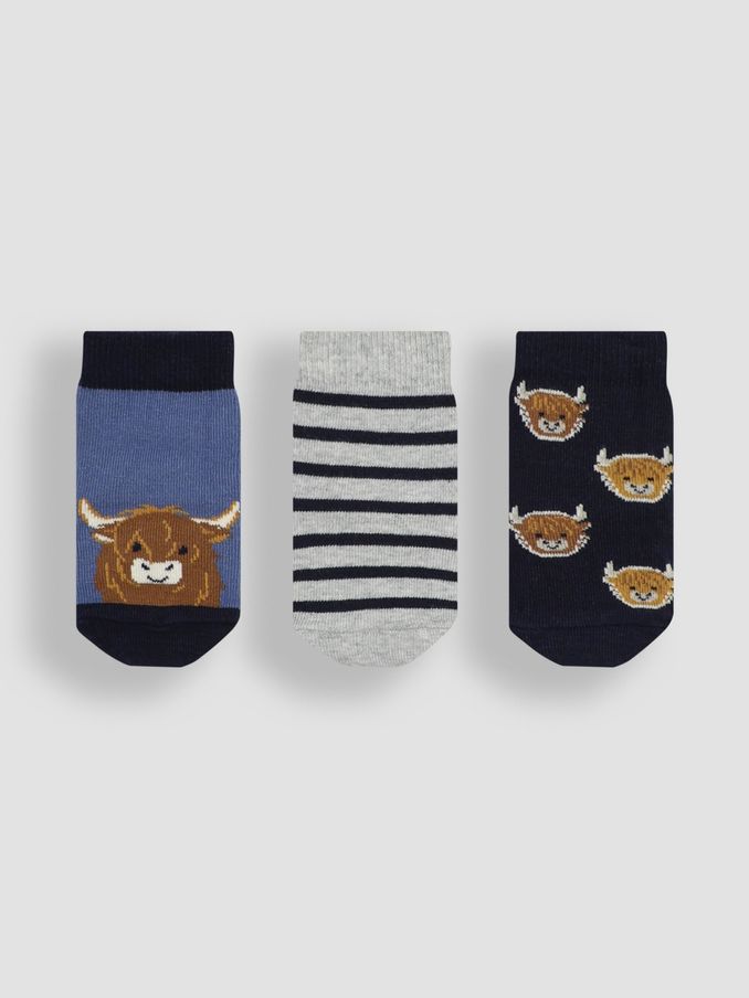 Navy 3-Pack Farmyard Socks (E26022) | $16