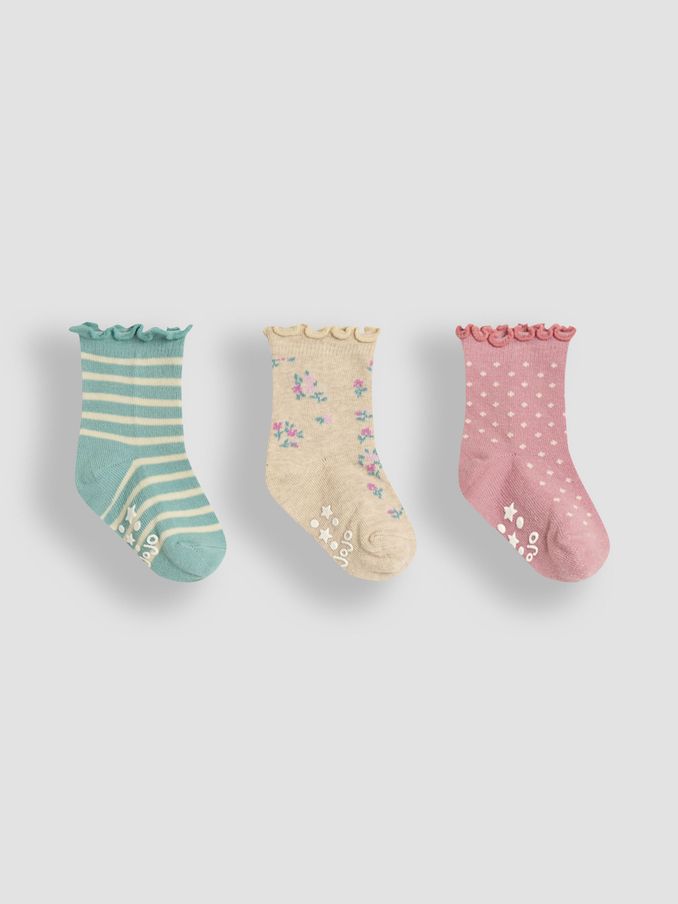 Duck Egg Floral Socks 3 Pack (E26034) | $16