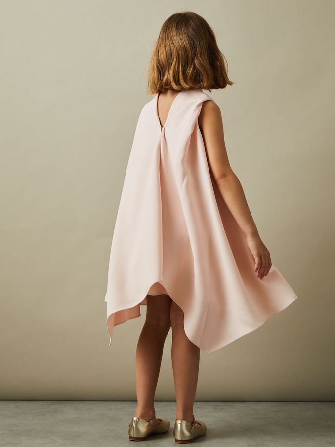 9-13 yrs High-Neck Drape Back Dress in Pink (E26337) | €125