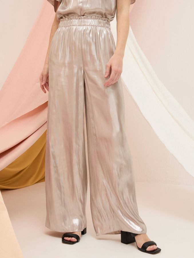 Yvette Silver Wide Leg Trousers (E26601) | €42