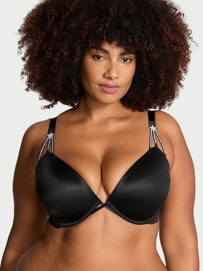 Black Low Cut Star Shine Demi Bra (E26712) | €31
