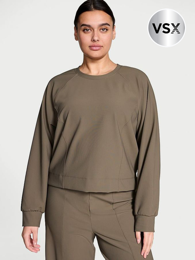 Olive Green Rib Crew Neck Sweatshirt (E26731) | €68
