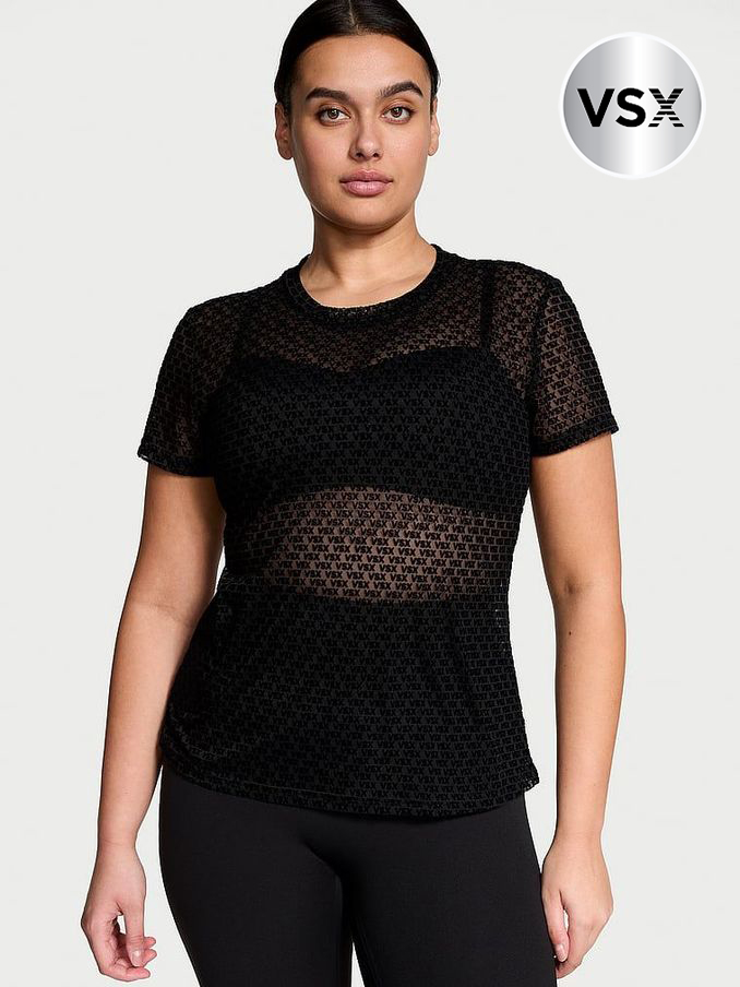 Black Logo Mesh T-Shirt (E26740) | €45