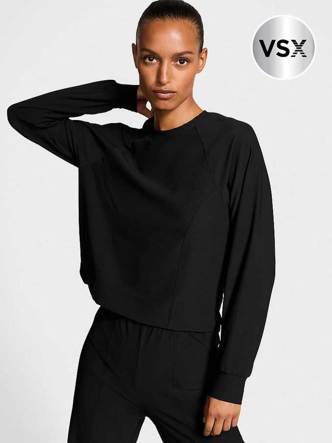 Black Rib Crew Neck Sweatshirt (E26747) | €68