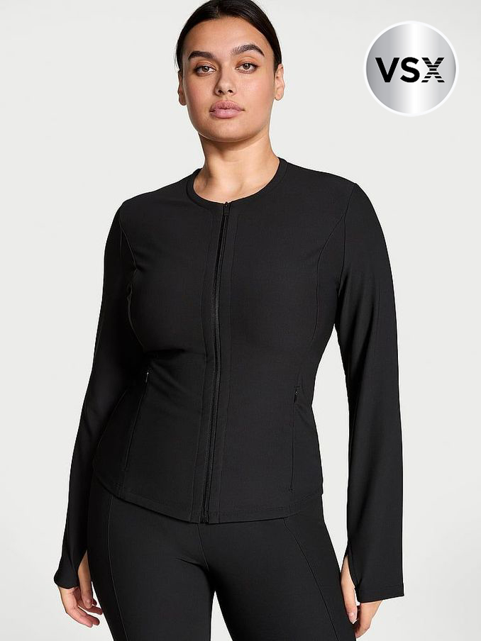 Black Full Zip Rib Jacket (E26761) | €68
