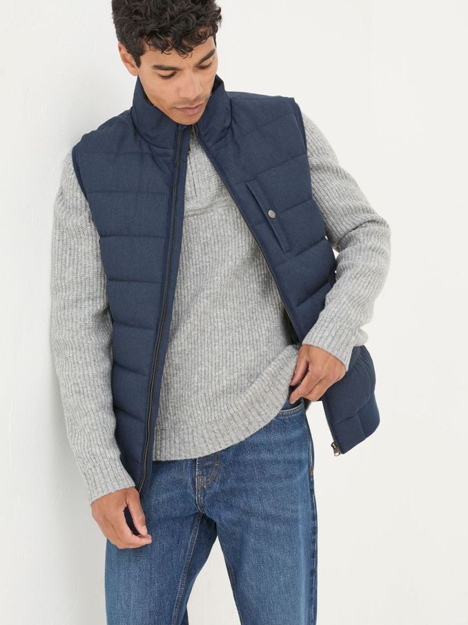 Exmouth Navy Blue Quilted Gilet (E26796) | $66