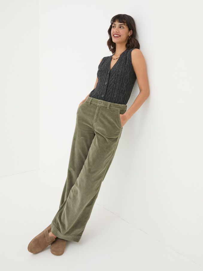 Kendall Green Cord Trousers (E26804) | €49