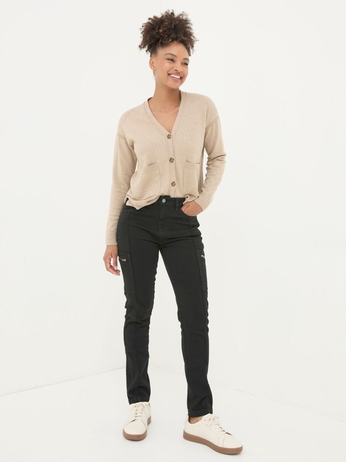 Malvern Black Cargo Trousers (E26805) | $48