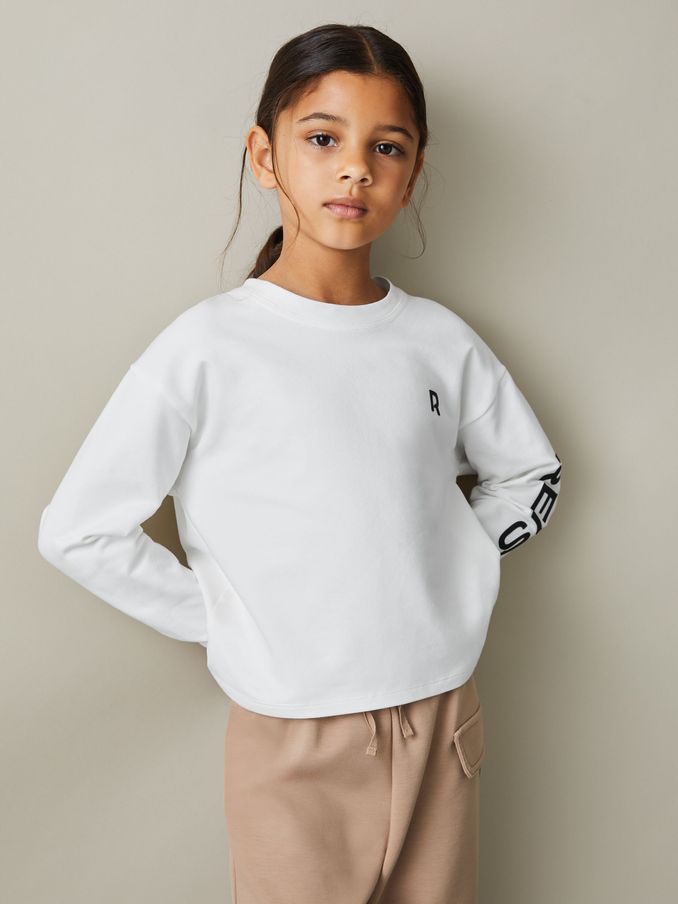 9-13 yrs Logo Crew Neck Sweat Top in White (E27157) | HK$195