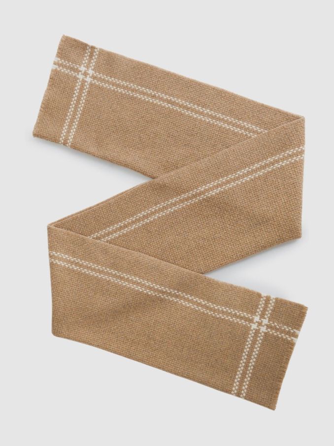 Fransenschal aus Wolle und Kaschmir in Camel (E28612) | 55 €