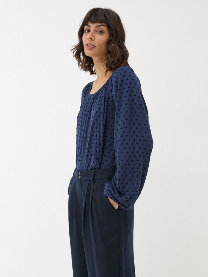 Lily Blue Navy Spot Top (E29297) | €29