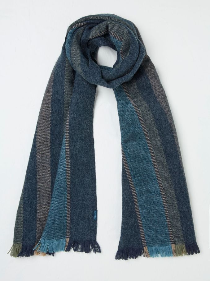 Blue Marl Woven Stripe Scarf (E29845) | €13