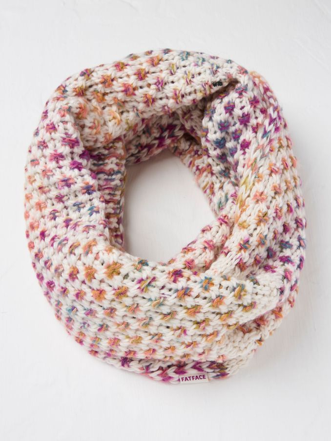 Ivory Spacedye Knit Snood (E29847) | €26