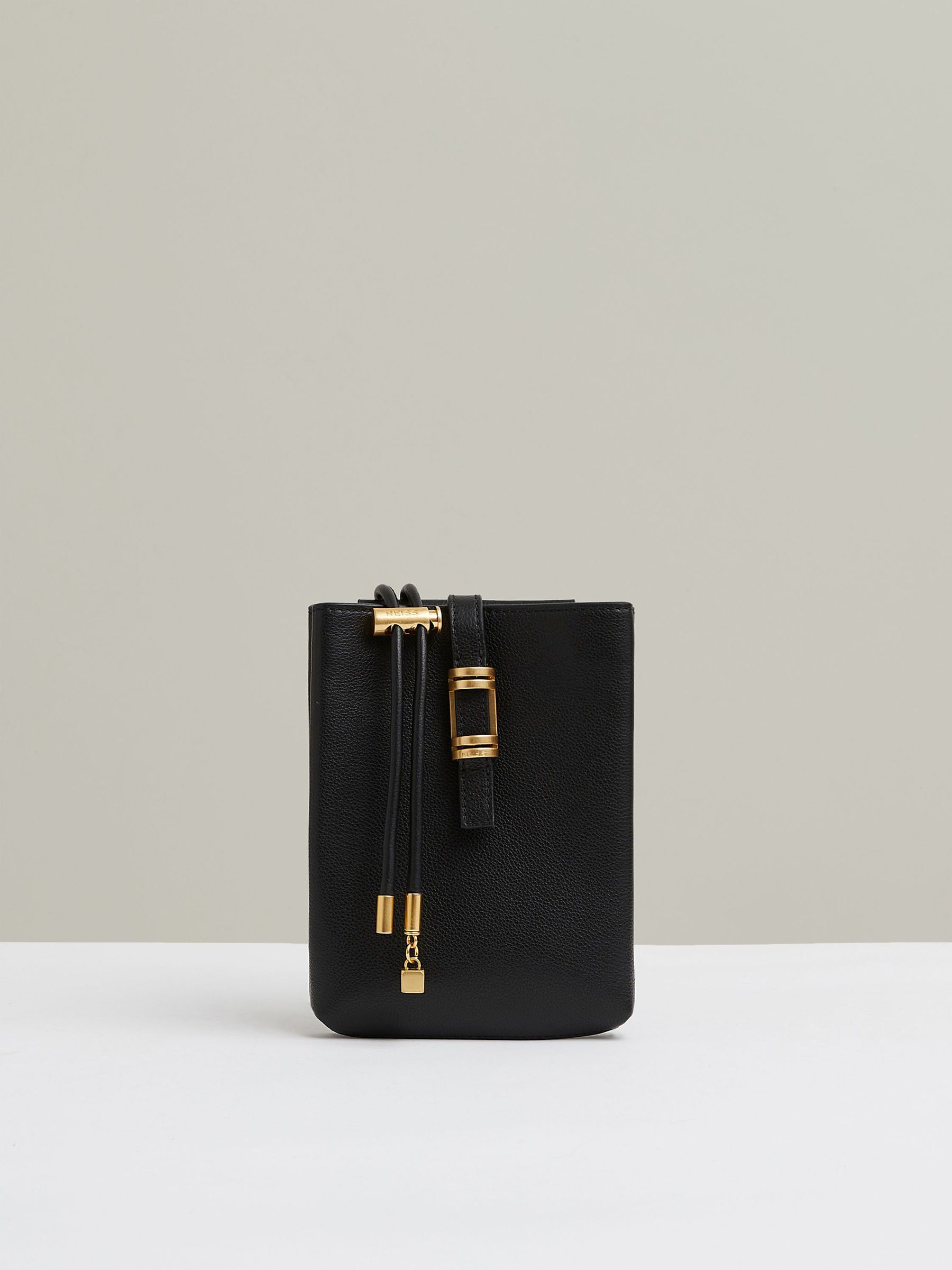 Leather Phone Holder in Black (E30151) | €97
