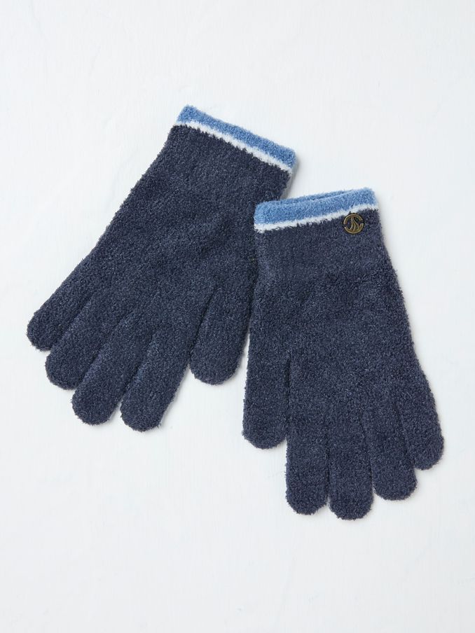 Navy Chenille Gloves (E30505) | €13