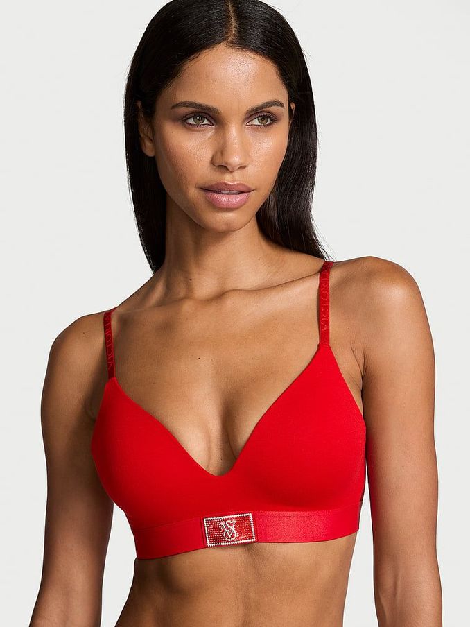 Lipstick Red Non Wired Lightly Lined Shine Patch Bra (E31162) | €45