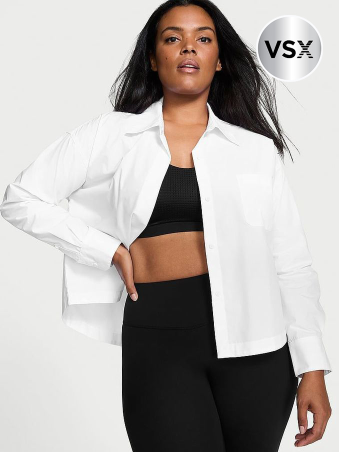 White Cropped Poplin Shirt (E31165) | €27