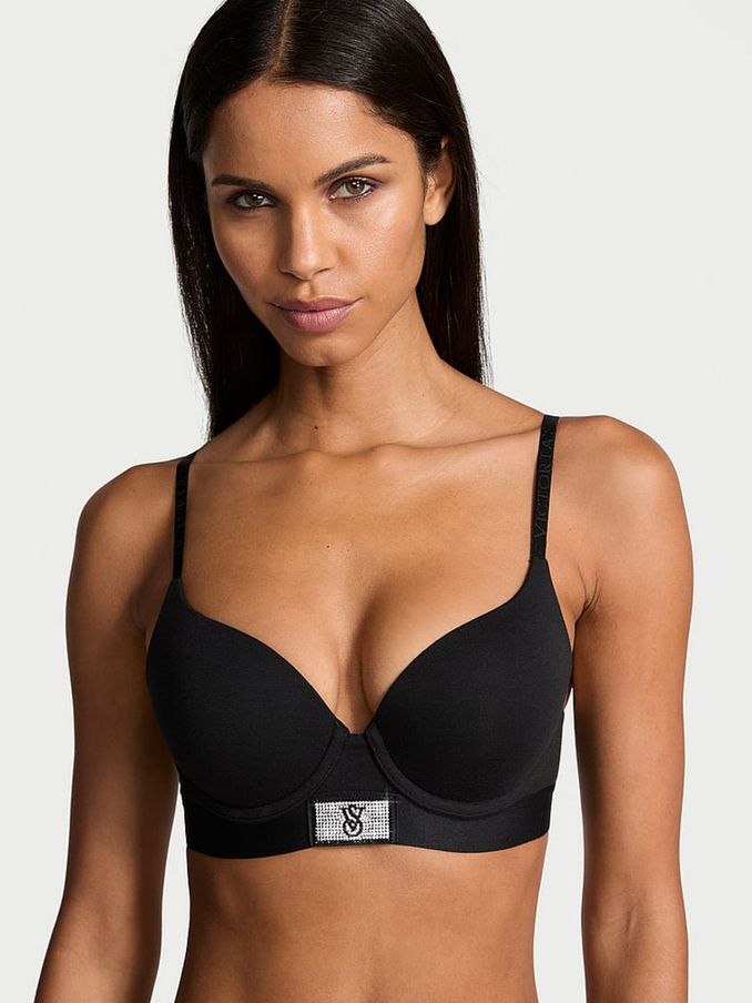 Black Push Up Shine Patch Bra (E31178) | €45