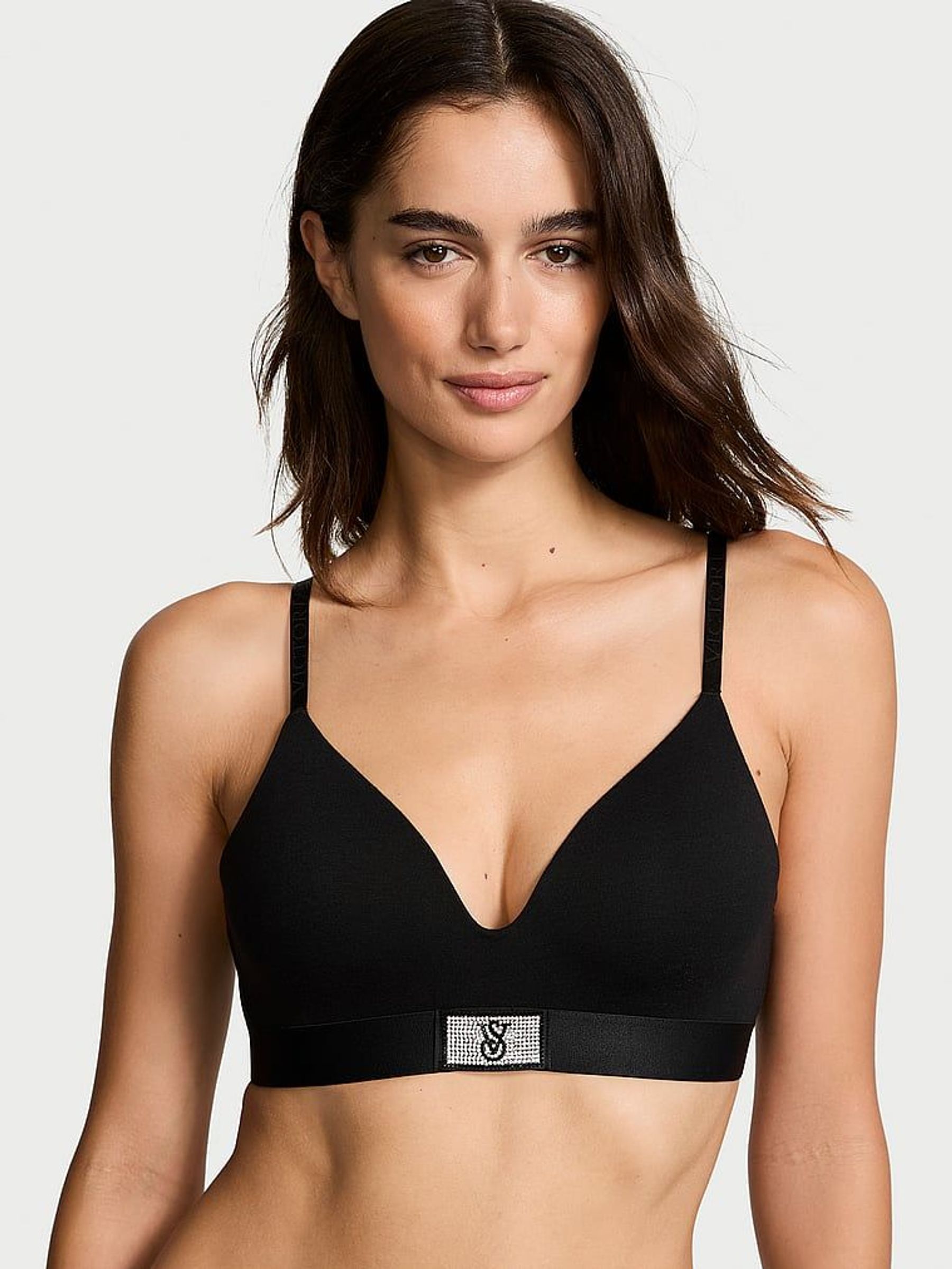 Black Non Wired Lightly Lined Shine Patch Bra (E31182) | €45