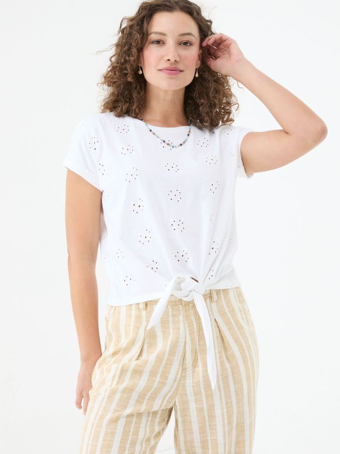 Roisin Natural Tie Front Top (E31950) | $36